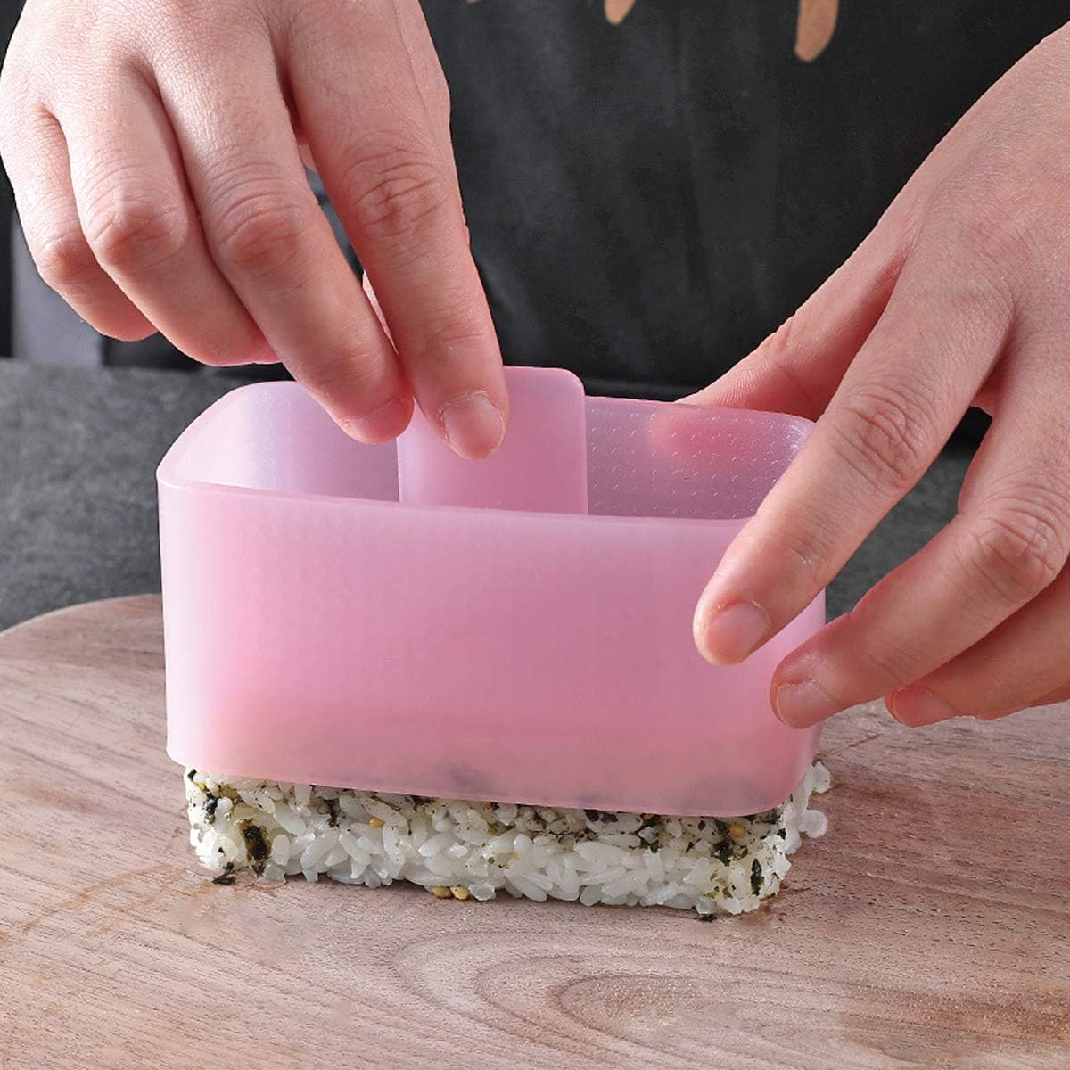 Rectangular Sushi Rice Mold, DIY Tool for Square Rice Machine (2 Pcs, Pink) image number 3