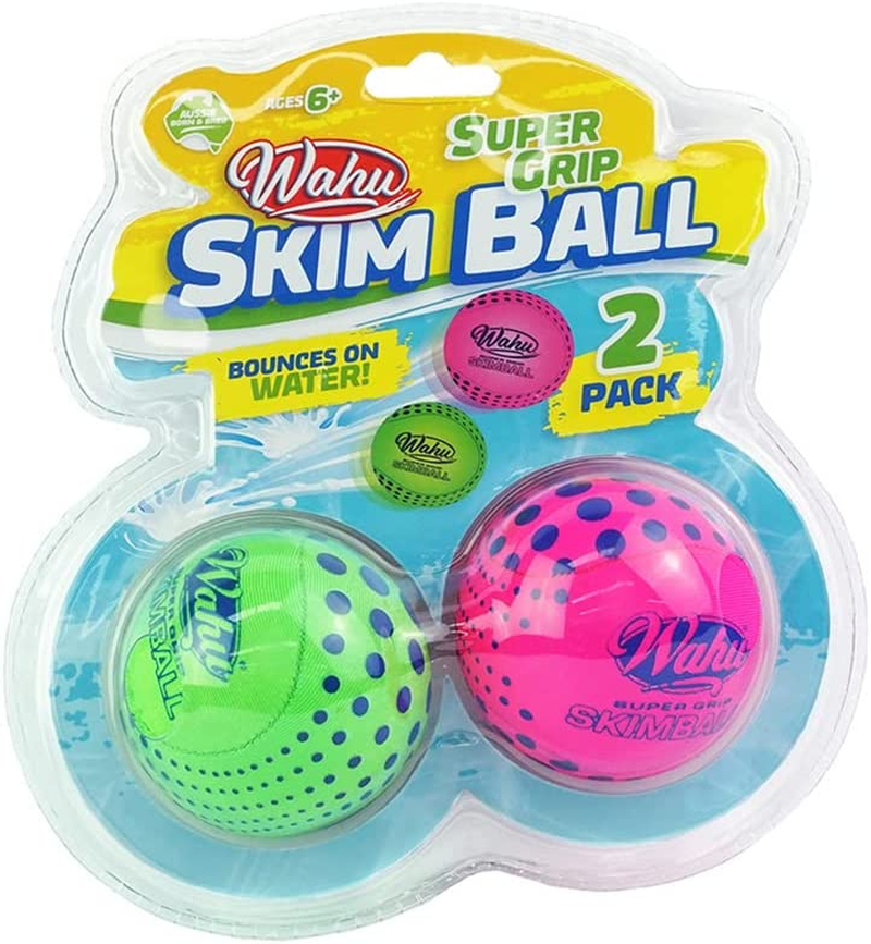 Wahu Super Grip Skimball &ndash; Water Skipping Balls for Beach, Pool & Lake &ndash; Waterproof Neoprene, Skips over 150Ft, 6Cm Diameter &ndash; Outdoor Toy for Kids & Families Ages 6+ - 2 Pack image number 1