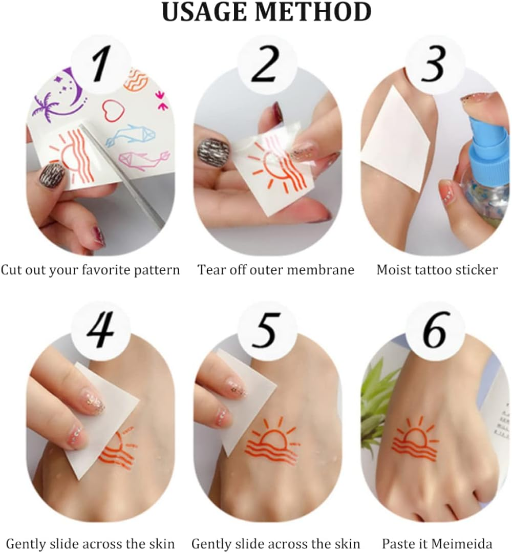 Temporary Tattoos, Henna Tattoos Brown Red Tattoos Sticker Lace Temporary Tattoos Waterproof Body Stickers for Women Girls Body Art 6Sheets image number 4