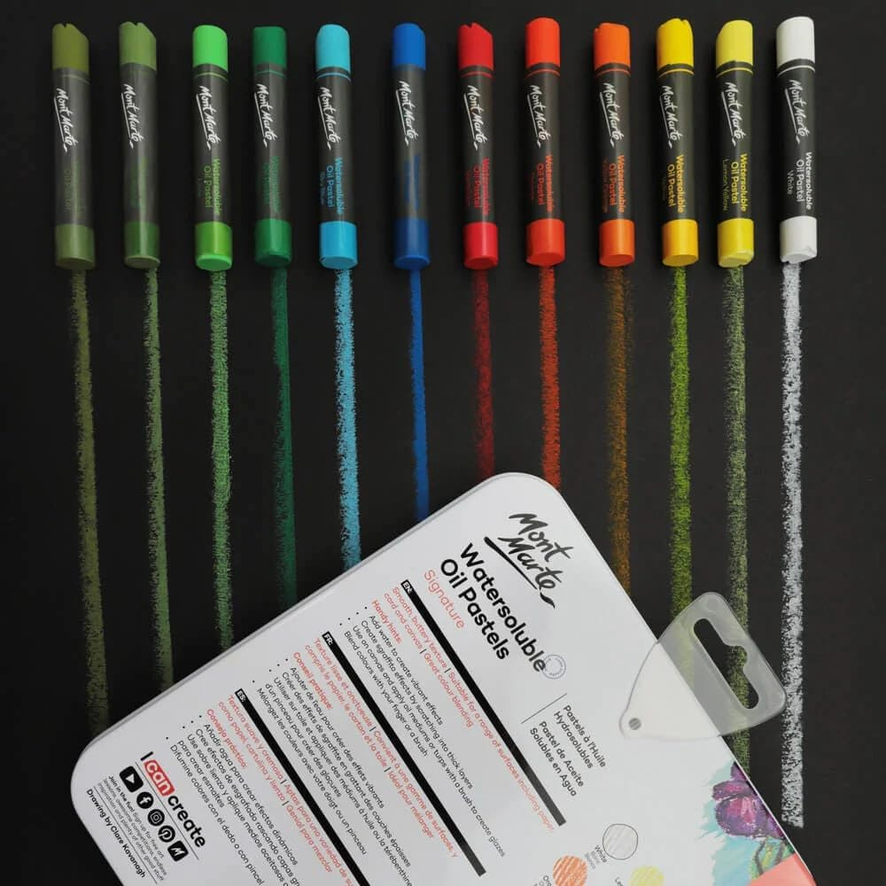 Mont Marte Watersoluble Oil Pastels in Tin Box 24-Pieces Set image number 6