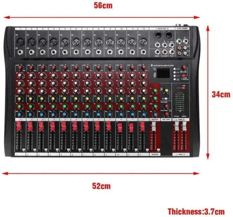 12 Channel Mixing Console Live Studio Audio DJ Mixer Sound Board USB Interface image number 5