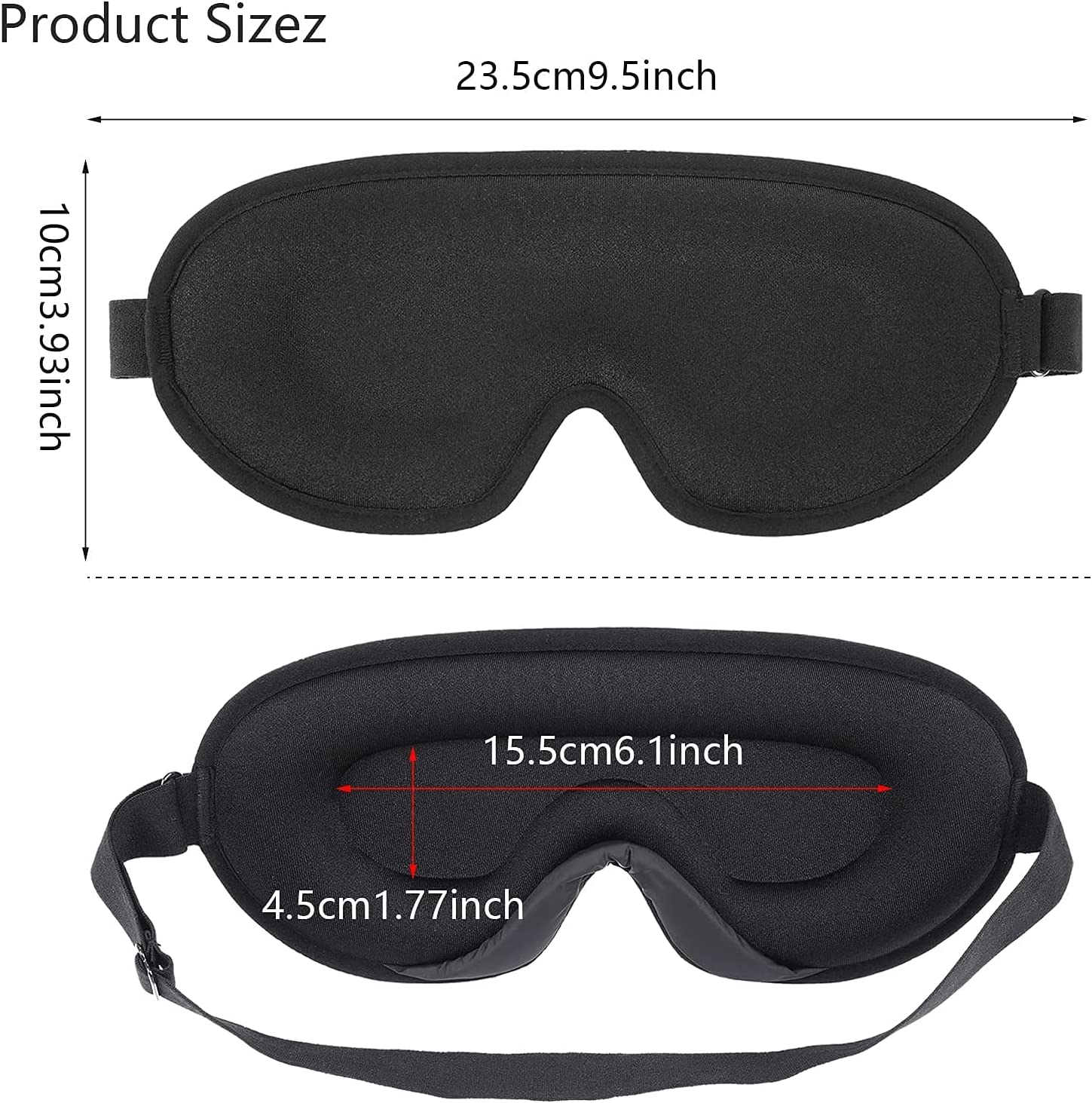 Sleep Mask, NEESTARTLY 3D Concave Design, Non Pressure, Ultra-Soft, Adjustable Eye Mask for Women Men, Eye Shades for Travel/Naps/Yoga/Insomnia image number 3