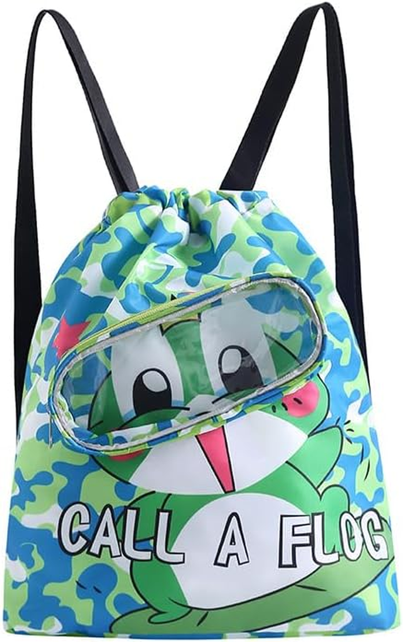 AIMALL Durable Kids Swim Backpack - Waterproof Oxford Cloth, Large Capacity, Lightweight, Ideal for Beach, Pool, Travel, Outdoor Activities - Green-Large (Double Layer) image number 5