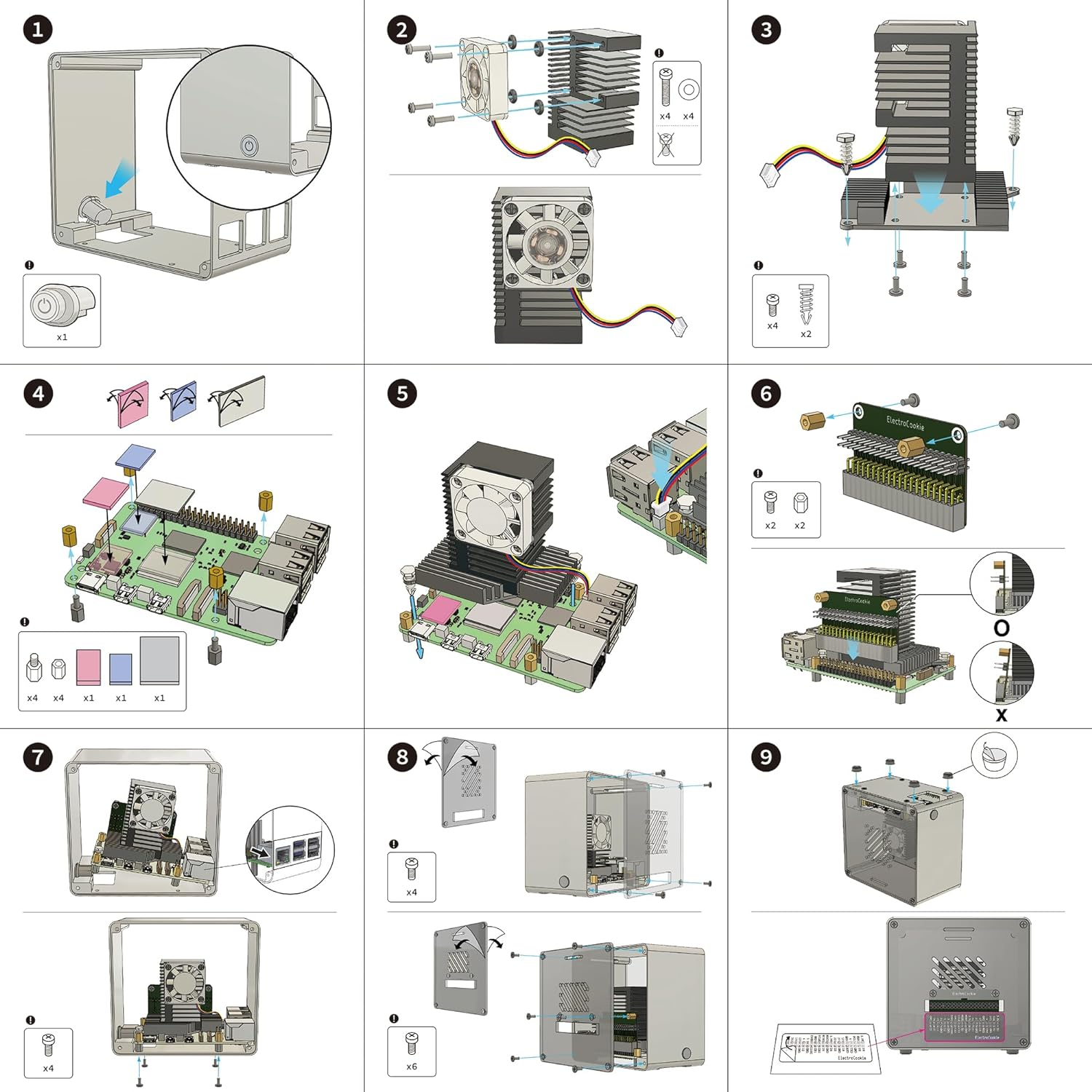 Electrocookie Raspberry Pi 5 Case, Aluminum Mini Tower Case with Cooling Fan and Color Changing Ambient Light (Silver) image number 3