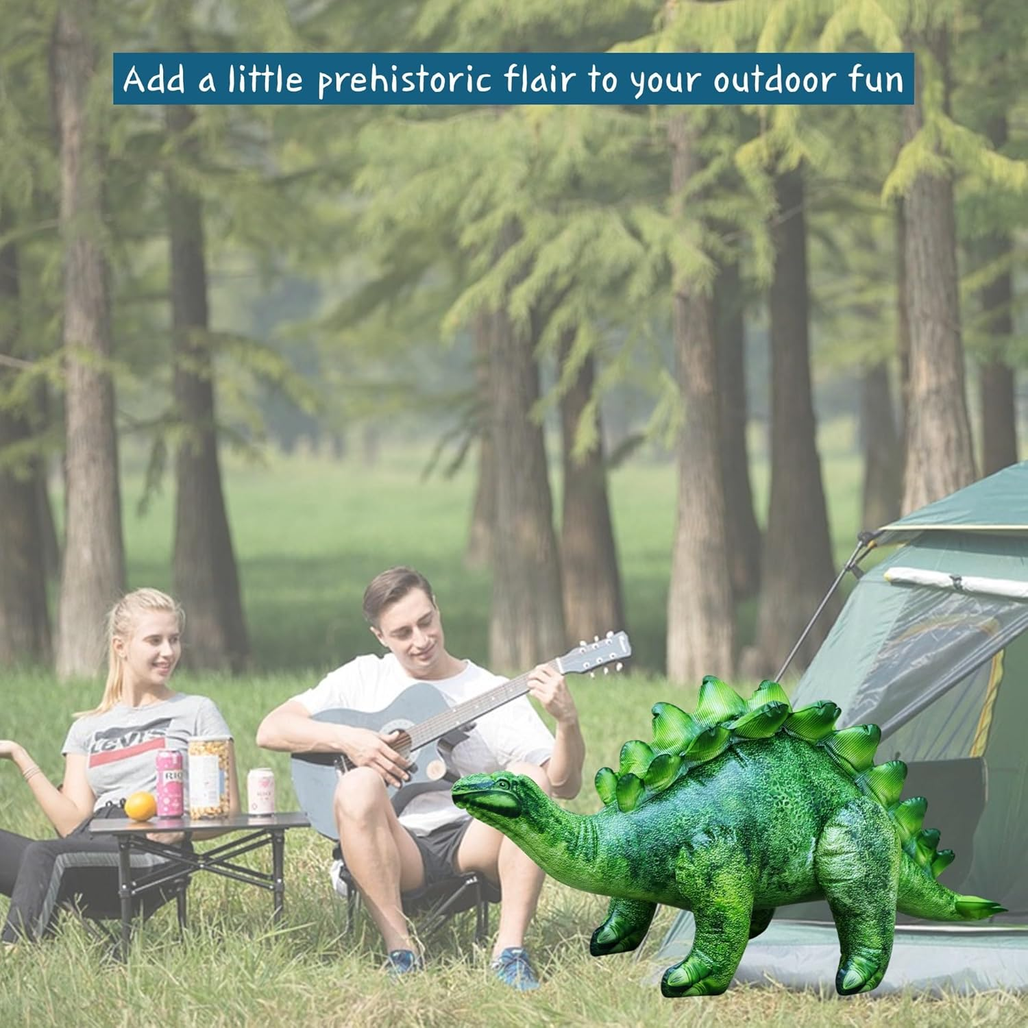 Jet Creations Inflatable 46" Long Stegosaurus (Green) image number 3