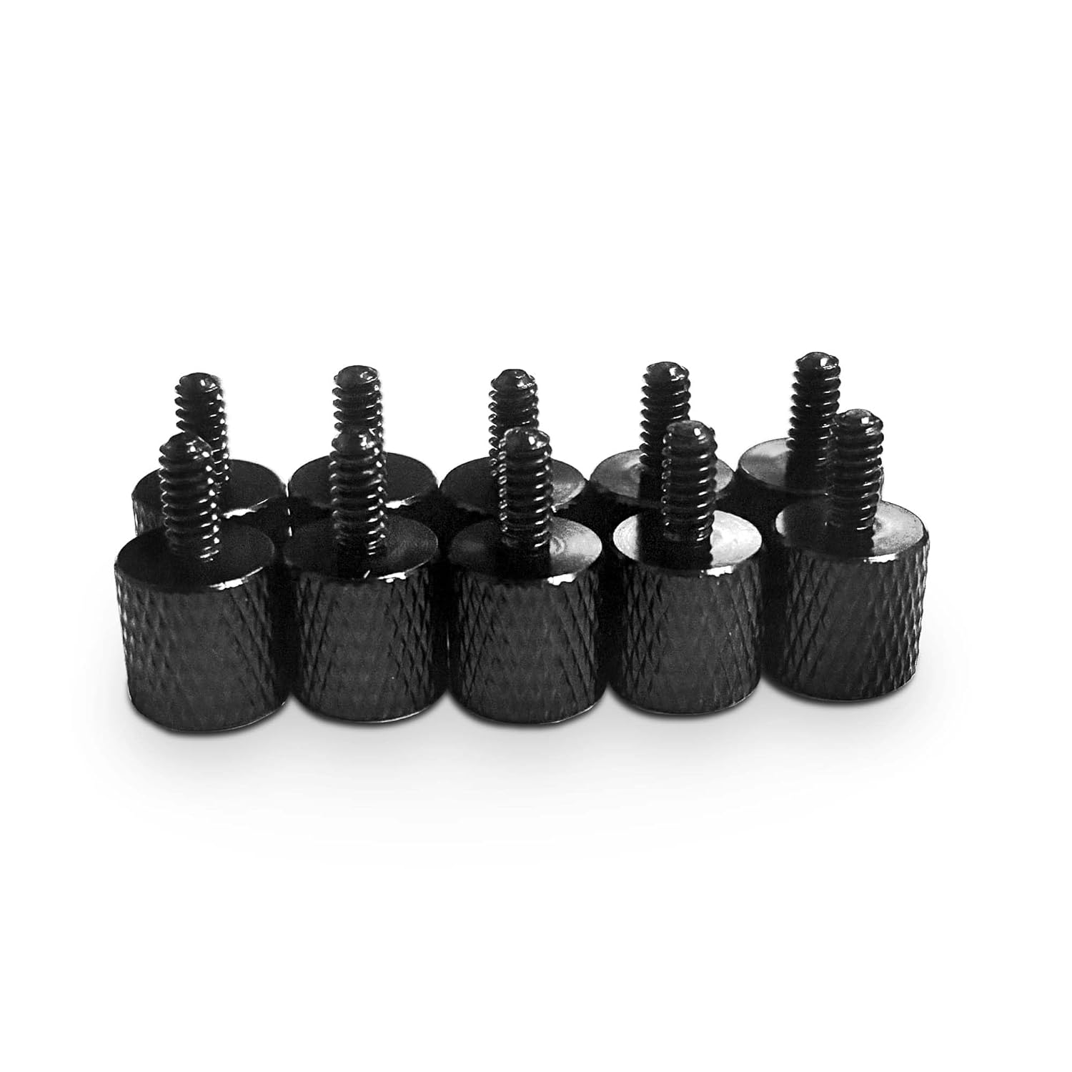 10 X Black Anodized Aluminum Computer Case Thumbscrews (6-32 Thread) for Cover / Power Supply / PCI Slots / Hard Drives