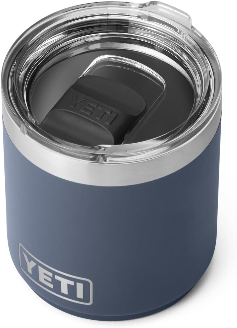 YETI Rambler 10 Oz Stackable Lowball 2.0, Vacuum Insulated, Stainless Steel with Magslider Lid, Navy - Big Sky Blue image number 5