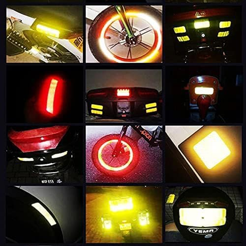 DACUAN Reflective Stickers, 3 Rolls Warning Car Safety Reflective Stickers Waterproof, Night Safety Stickers, Reflective Tape for Trailer Bicycles Clothing Silver, Red, Yellow image number 1