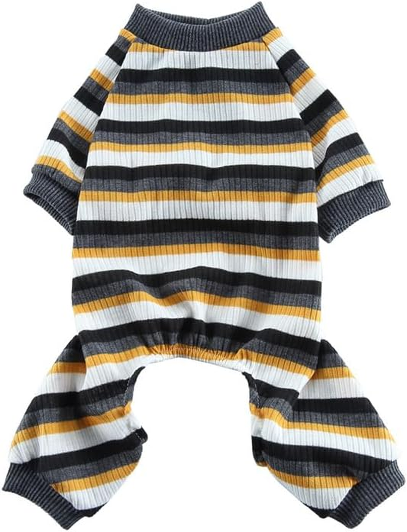 Dog Pajamas for Small Medium Dogs Classic Striped Lightweight Dog Coats Dog Coat Soft Stretchy Tracksuit Doggie Onesie Thermal Cute Outfit Pet Clothes for Dogs Catsdaily (Style 1, S) image number 4