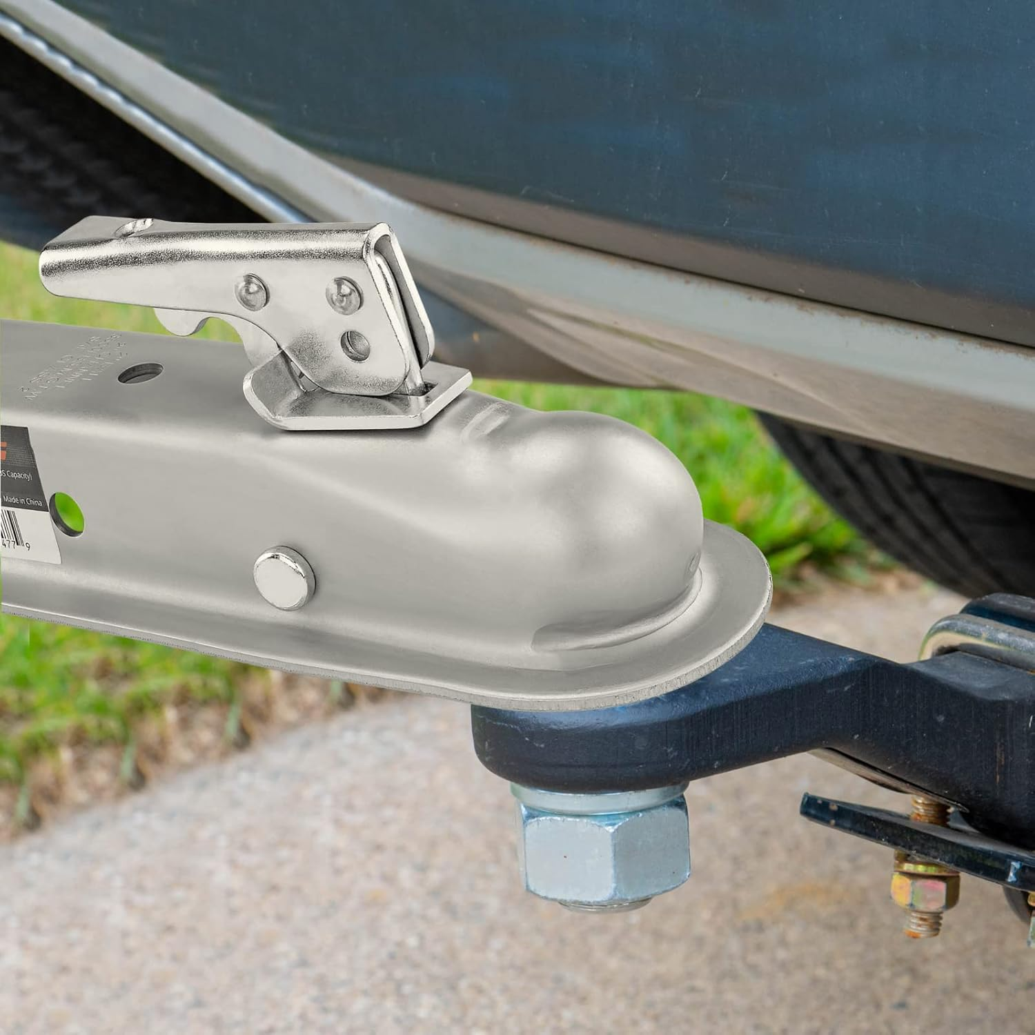 GT-10003 Silver 2" Hitch Ball 2" Channel Straight Coupler, Class 2-For Towing RV, Boat, Camper W/Gtw of 3500Lbs image number 4