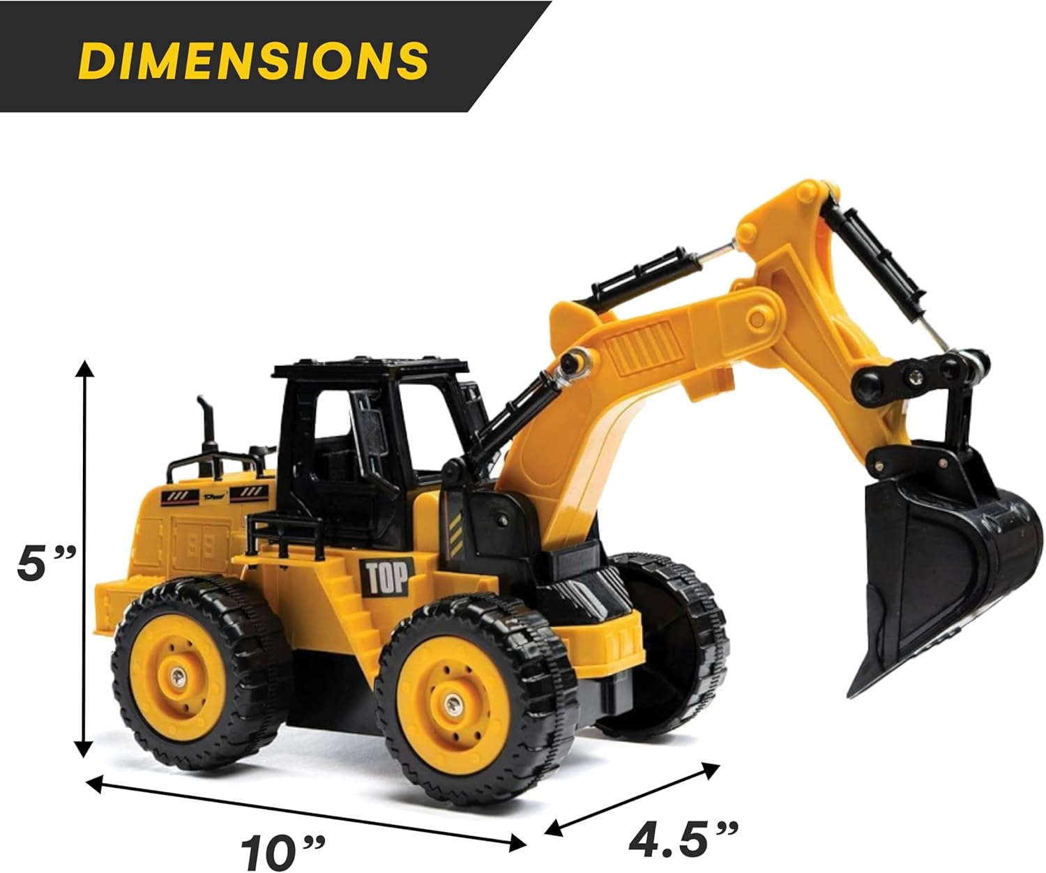 Top Race 5 Channel Fully Functional Remote Control Construction Truck Kids Size Designed for Small Hands Excavator image number 5