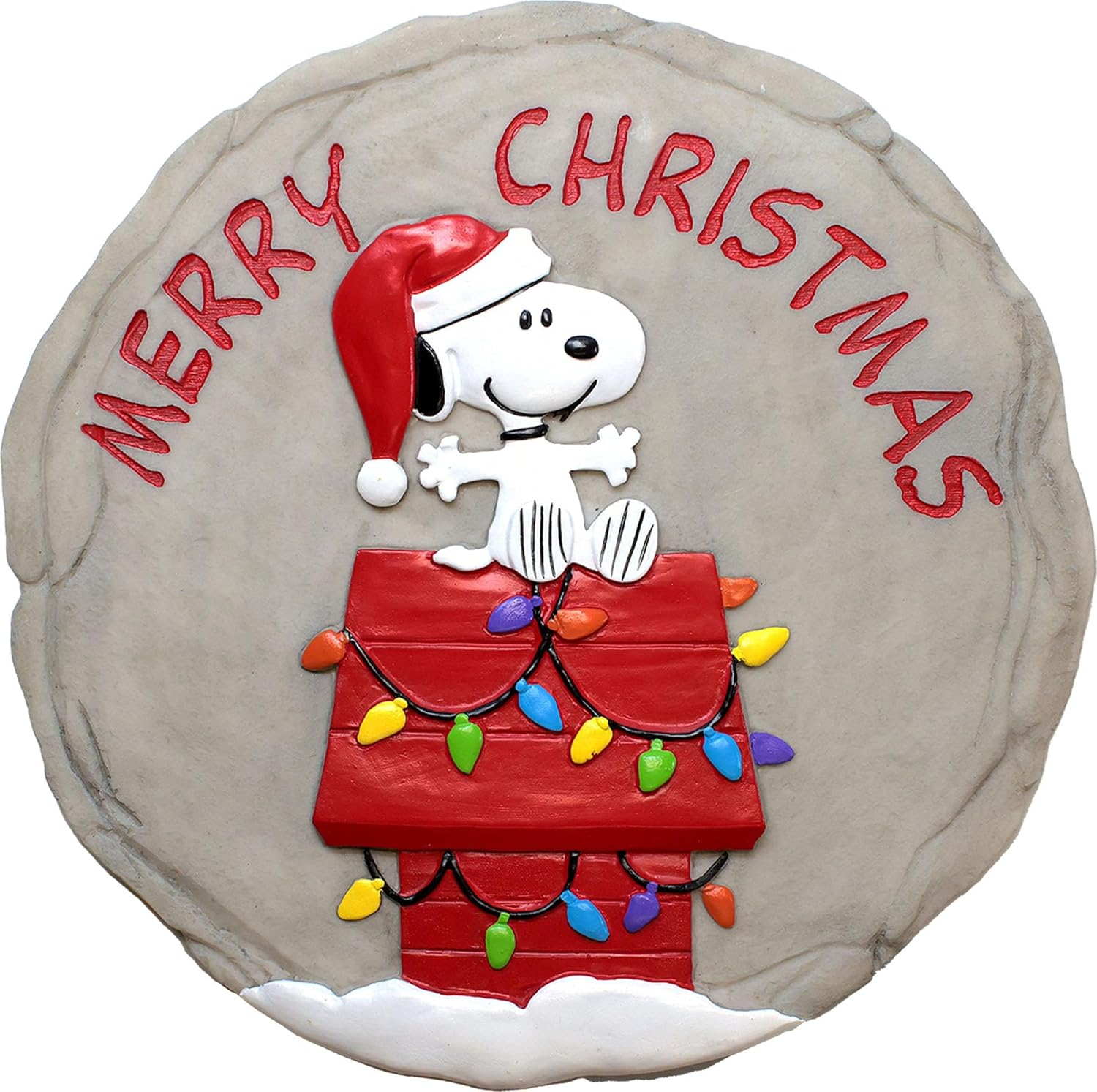 Spoontiques - Peanuts Christmas Stepping Stone - Decorative Garden Stone for Yard, Patio, Garden or Walkway - Outdoor or Indoor Home Decor