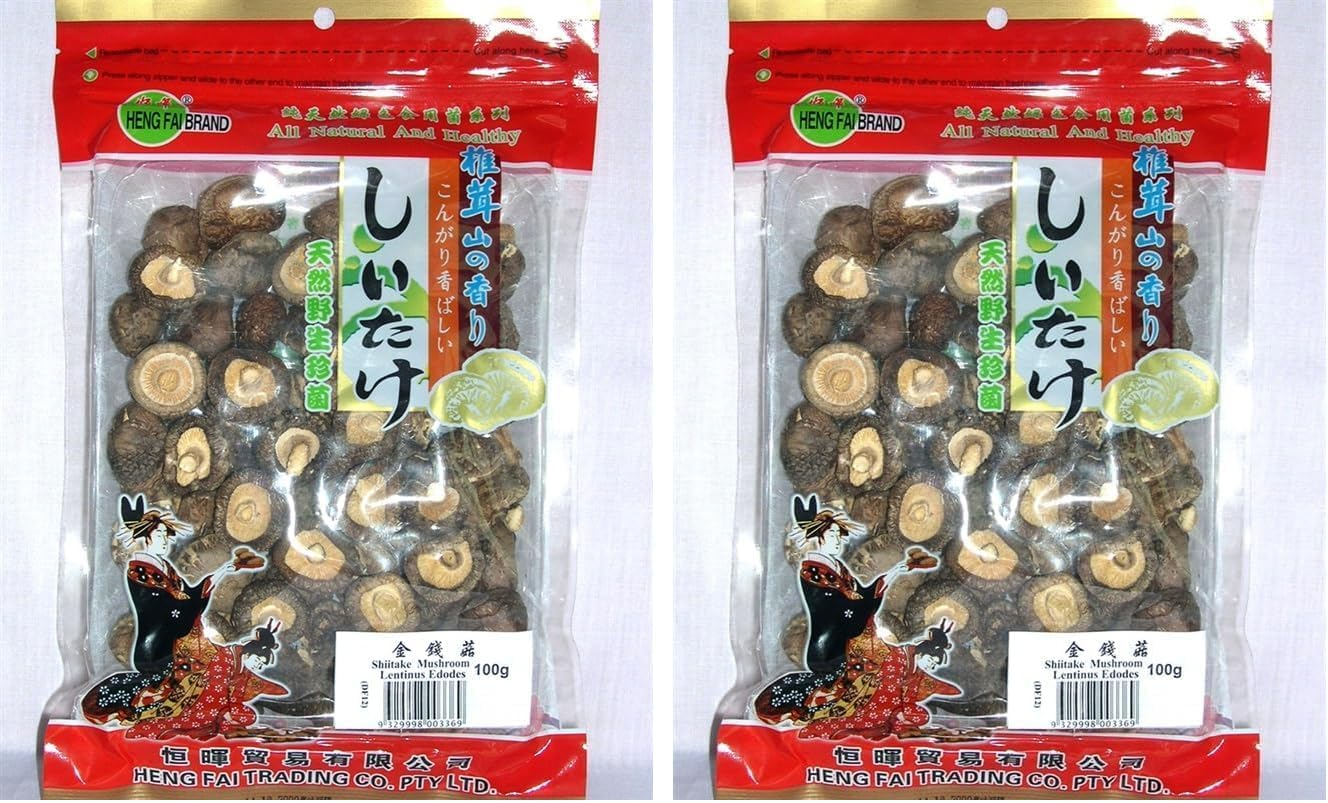 Heng Fai Shiitake Natural Money Mushroom - Large Meaty Texture for Authentic Flavour | High Protein | Perfect Vegan Food Choice for Stir-Fries, Soup and Stews | Fresh and Firm Quality | 100G image number 3