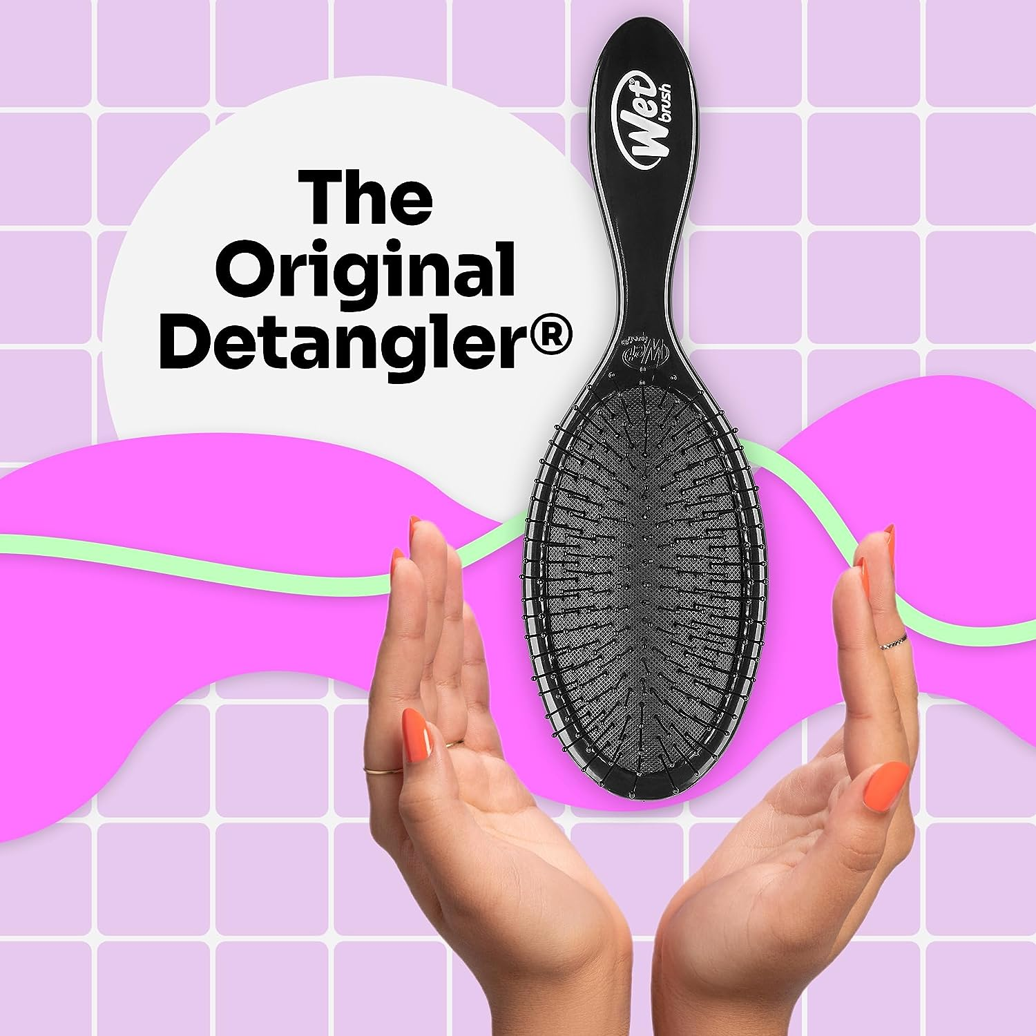 Wet Brush Original Detangler Hair Brush Frosty Kit - Ultra-Soft Intelliflex Bristles - Detangling Brush Glides through Tangles for All Hair Types (Wet Dry & Damaged) - 1 Brush & 1 Scrunchie - Frosty Original Detangler image number 5