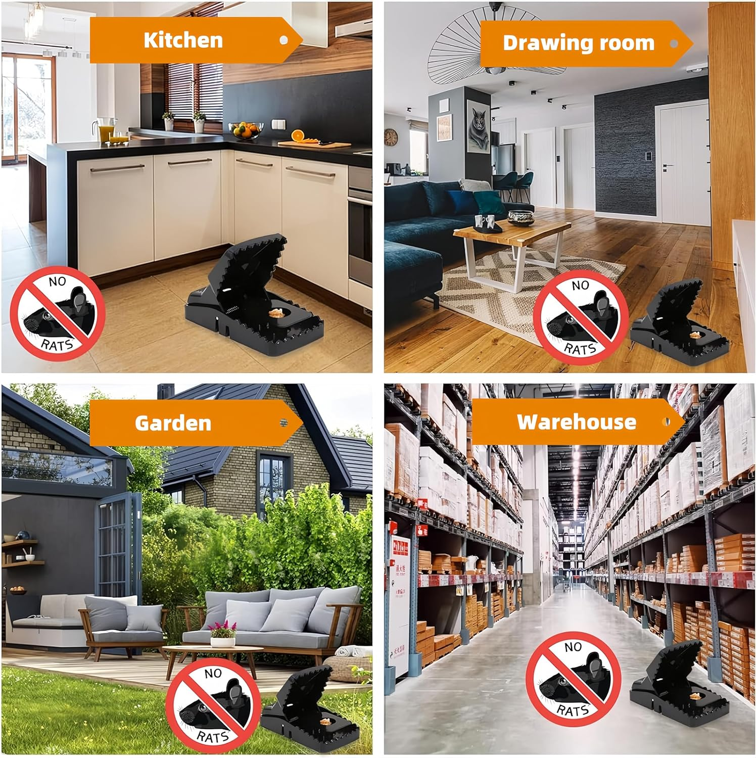 Large Mouse Traps, Rat Traps for House Indoor Outdoor,Mouse Rat Chipmunk, Easy to Set and Reusable,Safe for Family, 6 PCS(5.6&times;3.1 In image number 4