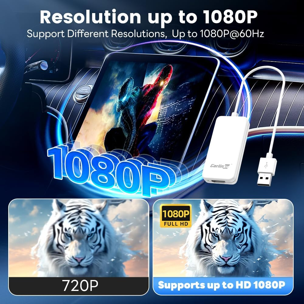 Carlinkit HD2CP Car TV HDMI Adapter, HDMI Adapter for Car, Hdml Multimedia Adapter for TV Stick/Game Machine/Dvd/Set-Top Boxes, Plug & Play, Support HD Videos, Only Fit for OEM Wired Carplay Cars image number 1