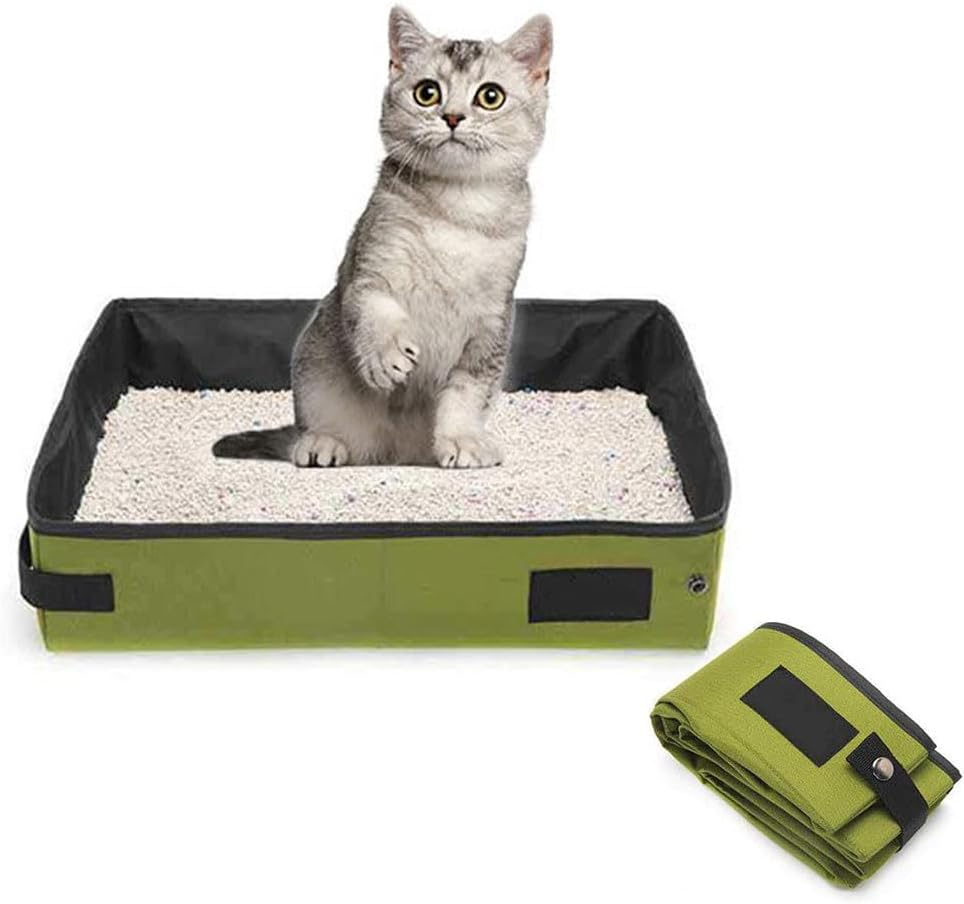 Portable Cat Litter Box, Travel Cat Litter Box (45 X 35 X 13 Cm) Foldable Waterproof Portable Cat Litter Box, Collapsible Foldable and Packable Light Weight for Indoor and Outdoor Use (2 Pcs) image number 6