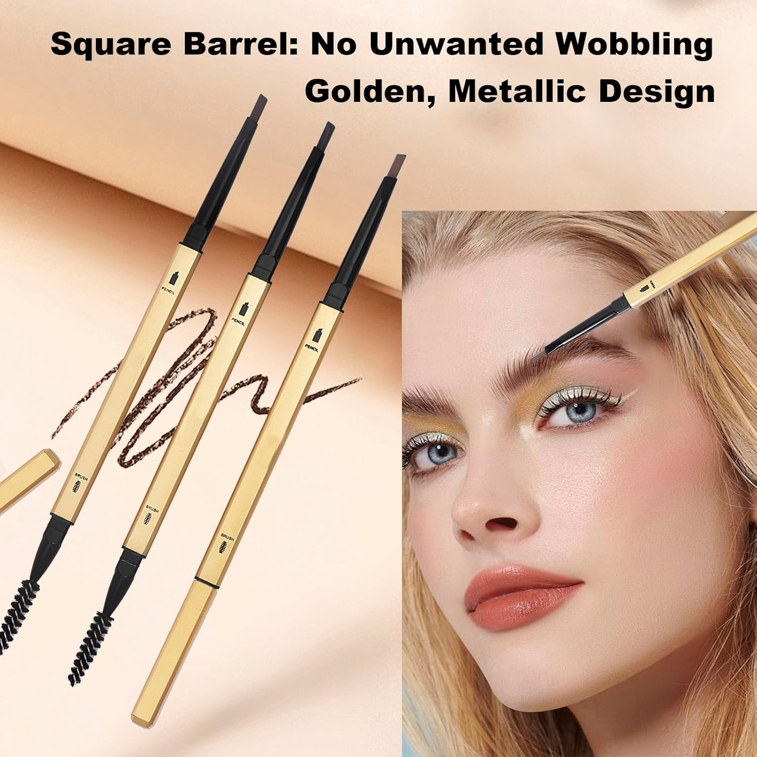 Eyebrown Pencil | Gray | Long-Lasting Eyebrow Pencil for Soft Textured Natural Daily Look Eyebrow Makeup | Ultra-Precise Tip, Creamy Formula, Highly Pigmented, Soft Matte Finish, Vegan Formula, Dual-Sided, Fills Brows Makeup