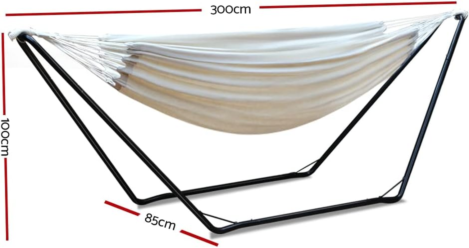 Gardeon Hammock, Single Bed Portable Camping Swing Hanging Chairs Hammocks Patio Backyard Porch Outdoor Indoor Furniture, 150Kg Capacity Handcrafted Tassels White image number 3