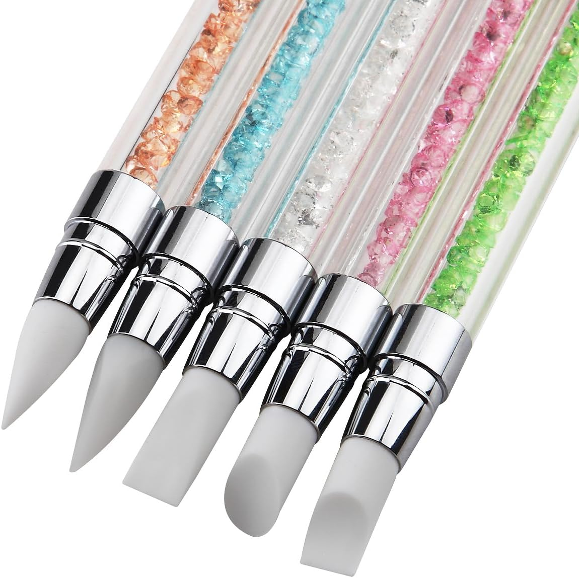 HIGHROCK 5 Pieces Nail Art Dual Head Silicone Sculpture Pens, 3D Pattern Drawing Brush Set Tools, DIY Manicure Brush Craft Decoration Tools image number 4