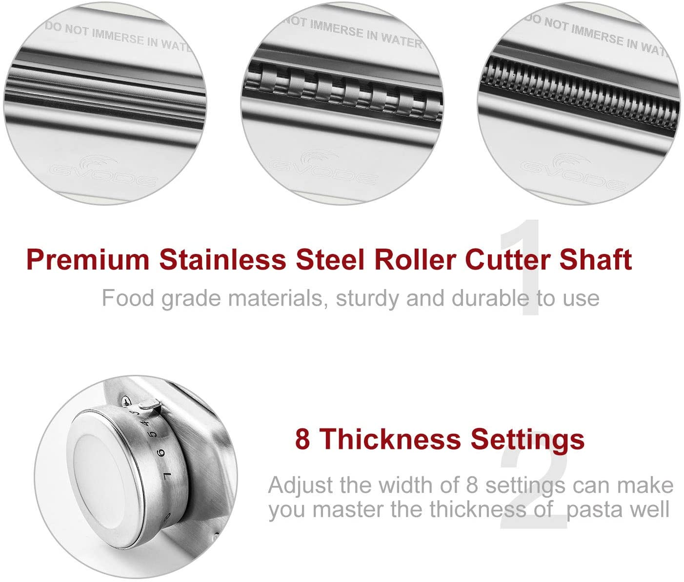 Pasta Attachment for Kitchenaid Stand Mixer Included Pasta Sheet Roller, Spaghetti Cutter and Fettuccine Cutter Pasta Maker Stainless Steel Accessories 3Pcs by Gvode image number 3