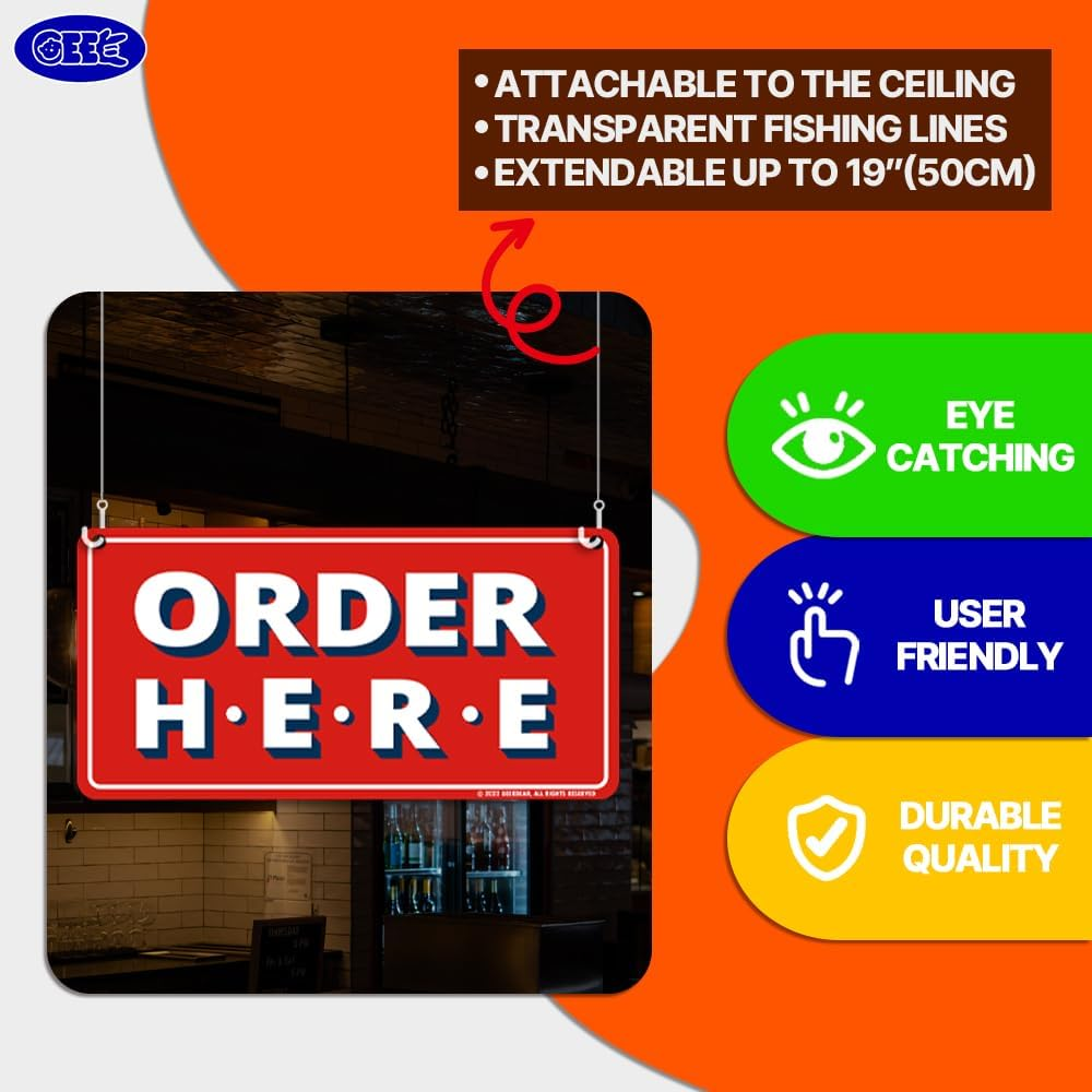 Order Here Pick up Here Sign (Pink) - Black image number 4