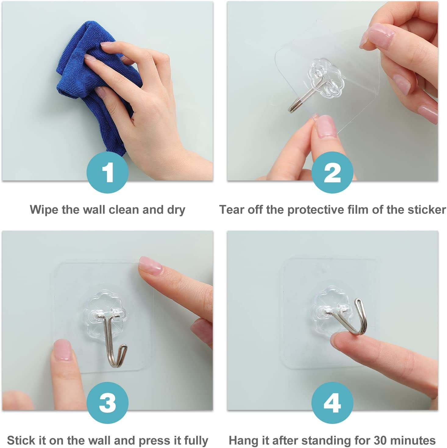 Surblue Wall Hanging Storage Bag with Sticky Hook, Closet Hanging Storage for Pocket, Bathroom Dormitory Organizer Bag, Linen Cotton Organizer Box Containers for Bedroom(White) image number 3