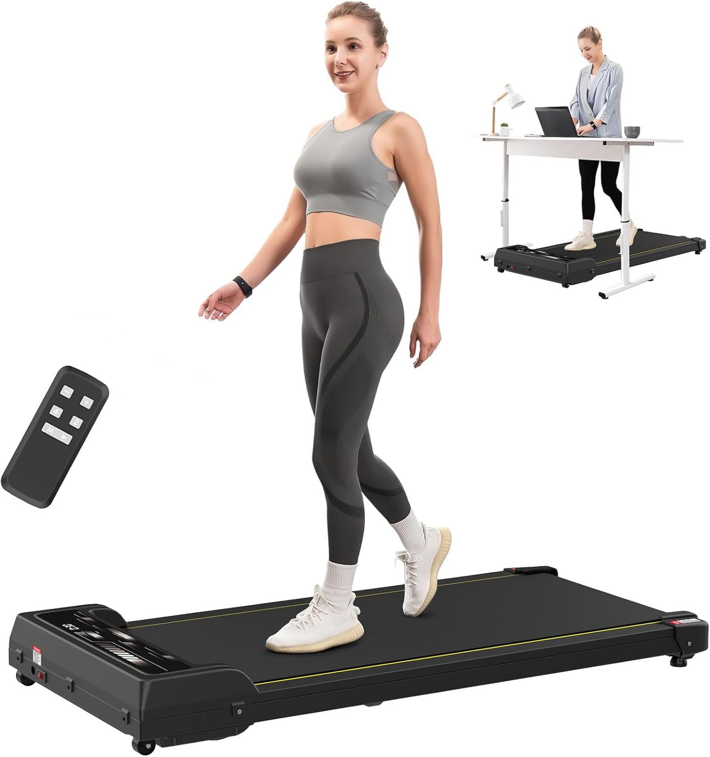 Advwin Walking Pad Treadmill, under Desk Electric Treadmill for Home, Compact Portable Walking Jogging Running Machine with Shock Absorption | Non-Slip | LED Display | Low Noise