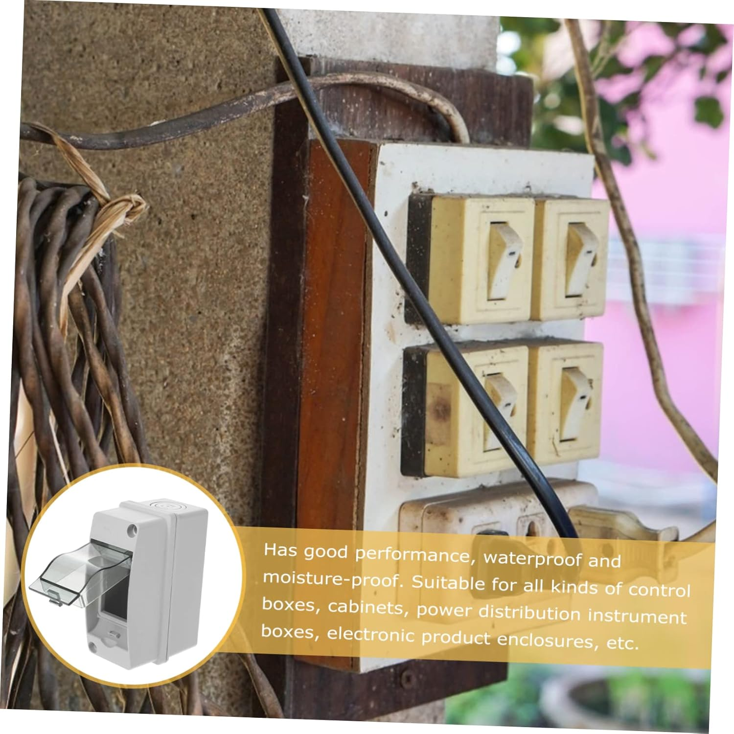 Anneome Way Power Distribution Junction Box Electric Box with Transparent Window for Indoor and Outdoor Use Durable for Appliances image number 1