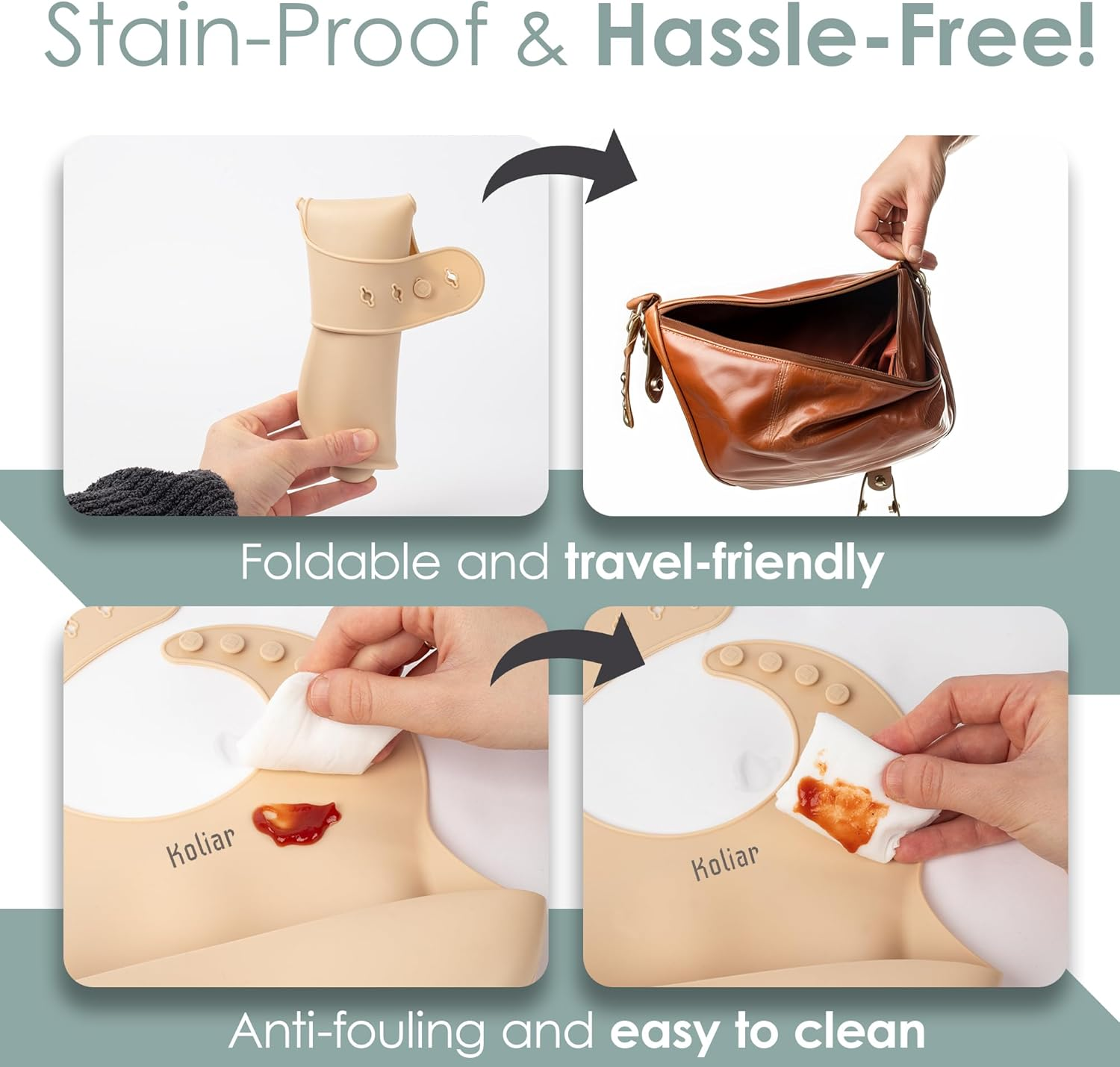 Koliar Silicone Baby & Toddler Feeding Supplies Set,Toddler Tableware Spoon Set,Silicone Baby Bibs,Baby Travel Teether Food Dispenser Spoons,Spoon Storage Box,Baby Food Storage Container,Infant Items image number 2