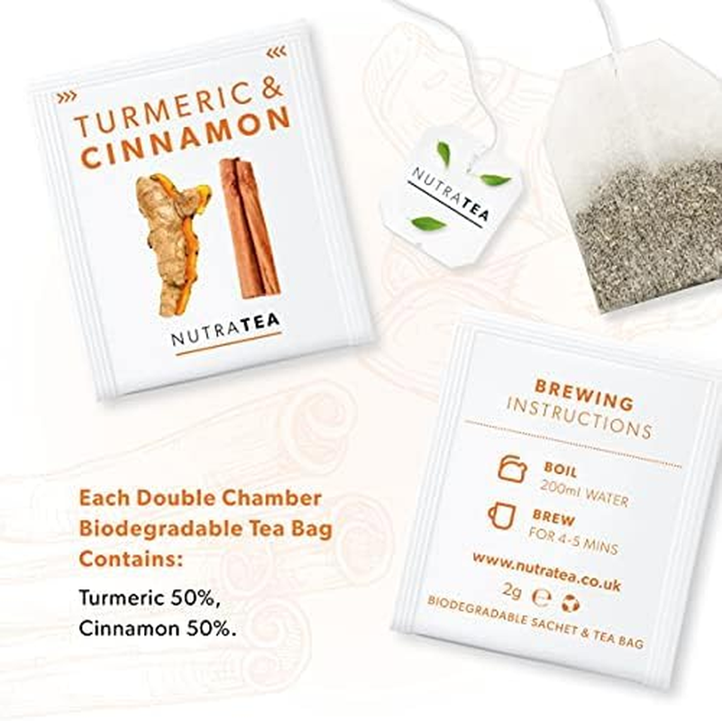 Nutra Tea - Turmeric & Cinnamon Tea - 20 Tea Bags - Herbal Tea image number 6