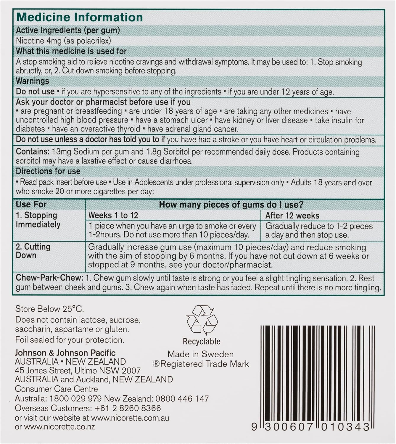 Nicorette Quit Smoking Extra Strength Nicotine Gum Classic 210 Pack image number 2