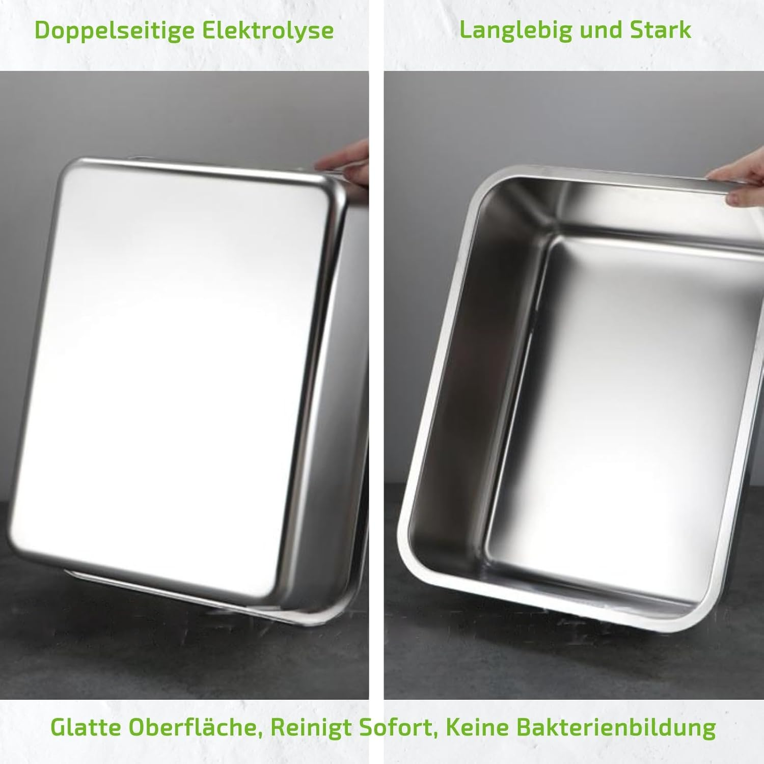 Cat Metal Kitten Litter Pan Kitten Potty Pan Rustproof Smooth Surface Top Open High Sides, 45X35X15Cm