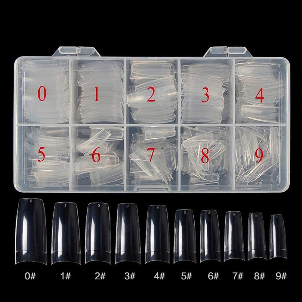 500 Pcs Clear French Acrylic Style Artificial Half False Nails Nail Art Tips