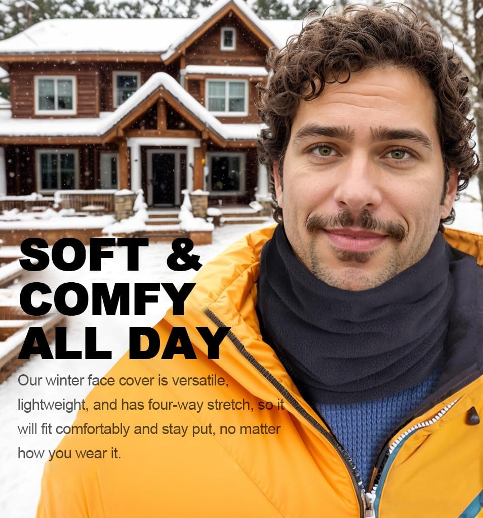 Neck Warmer Gaiter Ski Balaclava for Men and Women, Winter Face Mask Scarf Tube Cover Bandanas for Windproof Motorcycle Skiing image number 5