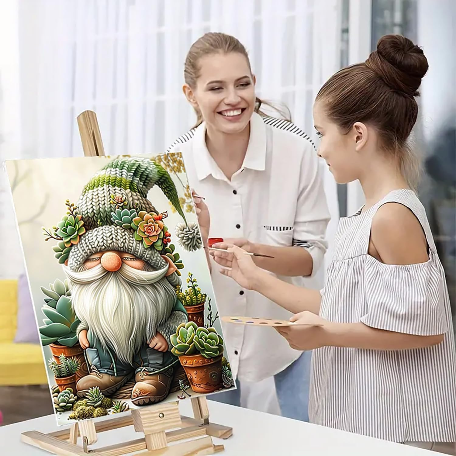 Paint by Numbers Kit for Adults Beginner, Gnomes Adult Paint by Number Kits on Canvas, DIY Acrylic Watercolor Oil Paint by Number for Adults for Home Decor Gift 16X20 Inch