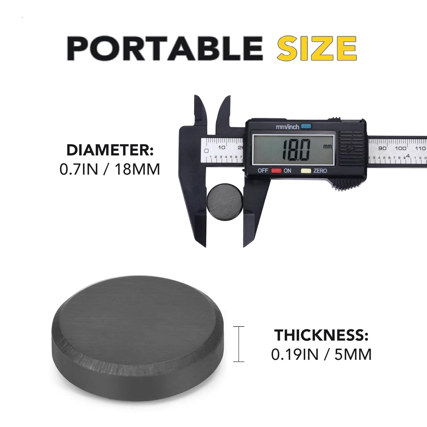 TRYMAG Small Ceramic Magnets for Crafts with Adhesive Backing, 70Pcs round Disc Magnets Flat Circle Ceramic Magnets, Ferrite Industrial Craft Magnets for Button, Hobbies, School, DIY-0.78"D X 0.19"H image number 2