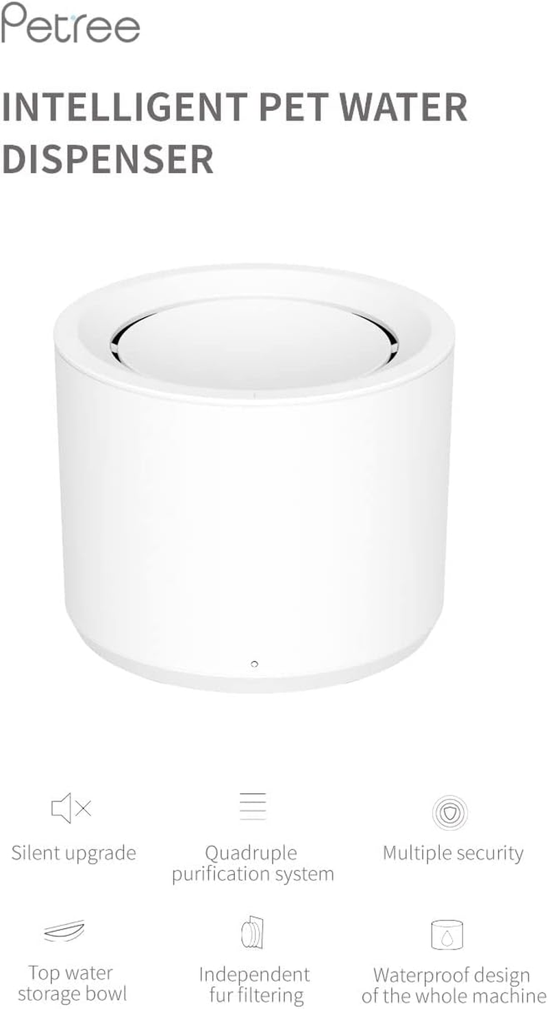 Petree Cat Water Fountain, Pet Water Fountain with USB, Dog Cat Water Fountain Dispenser, Drinking Fountains for Cats and Small Dogs, Anti-Dry Protection, Pink image number 6