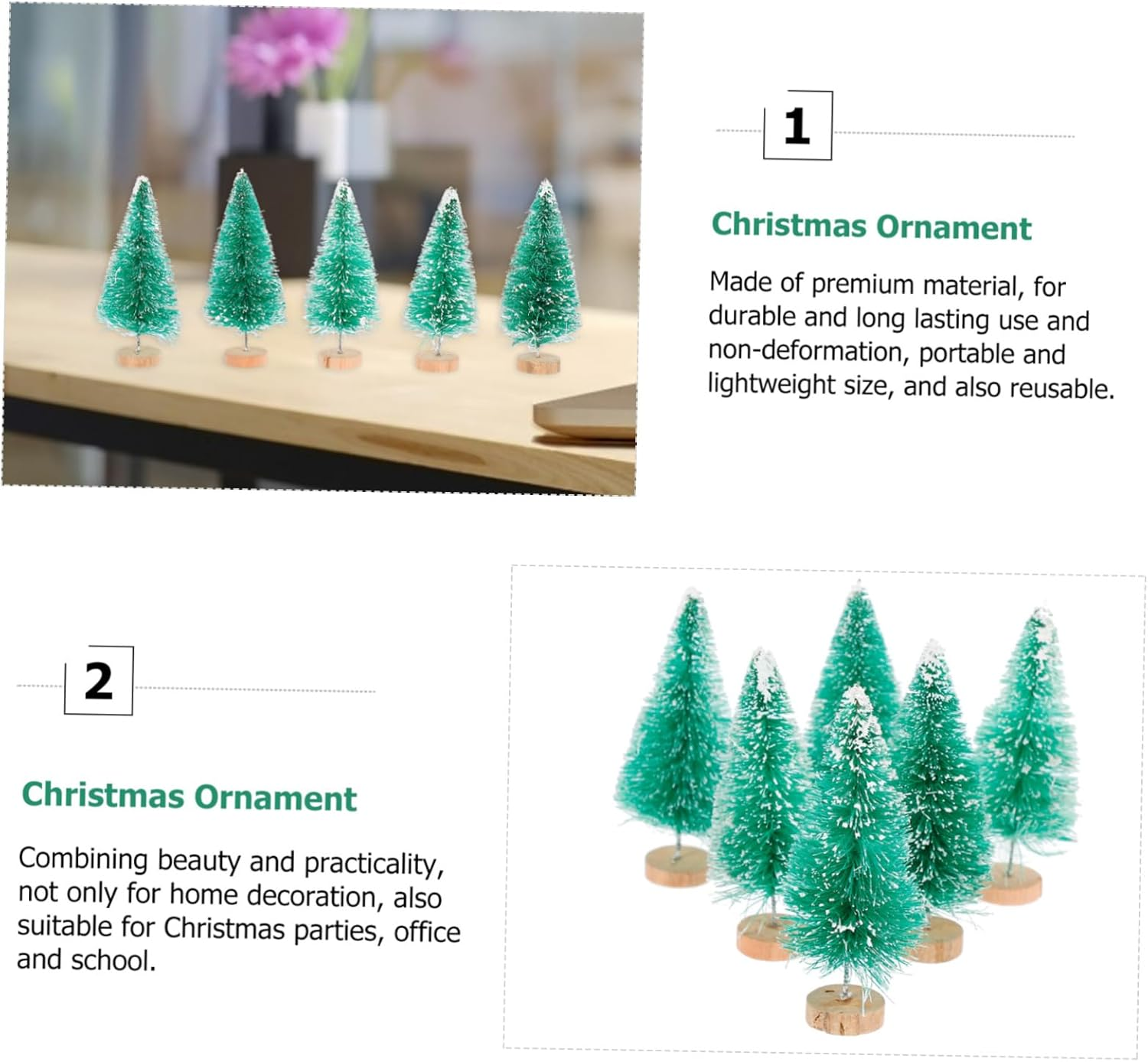 Garneck 12Pcs Christmas Tree Desktop Decor Box and Pine Style for Home Office Shop Party Supplies Creative Holiday Adornment image number 1