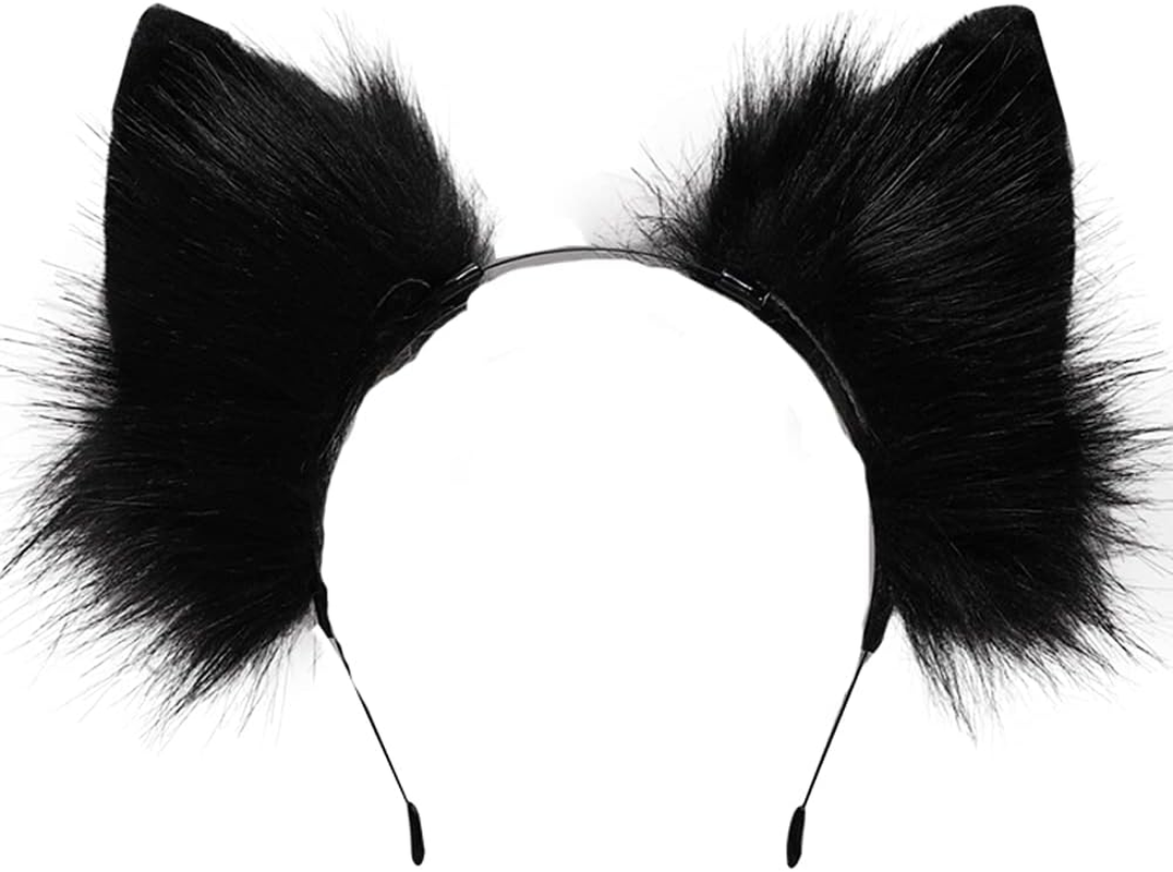 VIGVAN Handmade Wolf Fox Ears Animal Cosplay Cute Head Accessories for Halloween image number 2