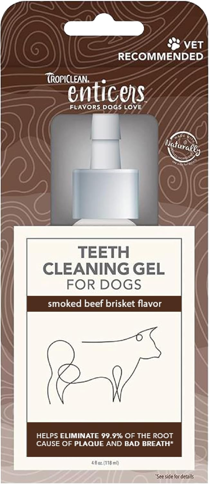 Tropiclean Enticers Teeth Cleaning Dog Gel Smoked Beef Brisket 118Ml image number 1