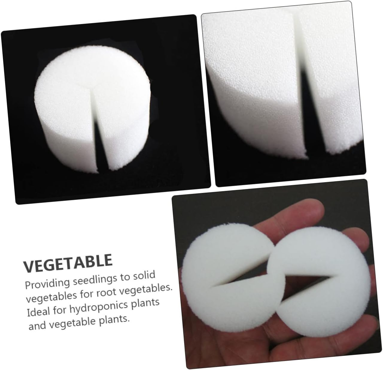 Yardwe Hydroponic Planting Sponges Garden Soilless Cultivation Accessories for Indoor Vegetable Growing 55 Pcs round Shape Reusable Grow Medium for Hydroponics System Gardening Tools image number 4