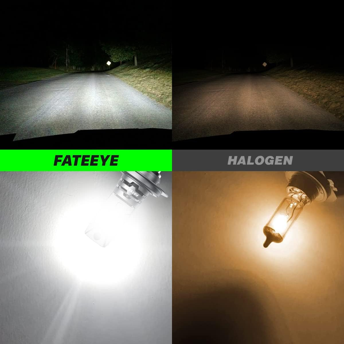 H7 LED Headlight Bulbs 60W 1:1 Canbus Design 12000 Lumens Xenon White 6500K Super Bright White Wireless H7 Headlight Car Conversion Kit Mini Size Plug and Play, Halogen Headlight Replacement image number 3