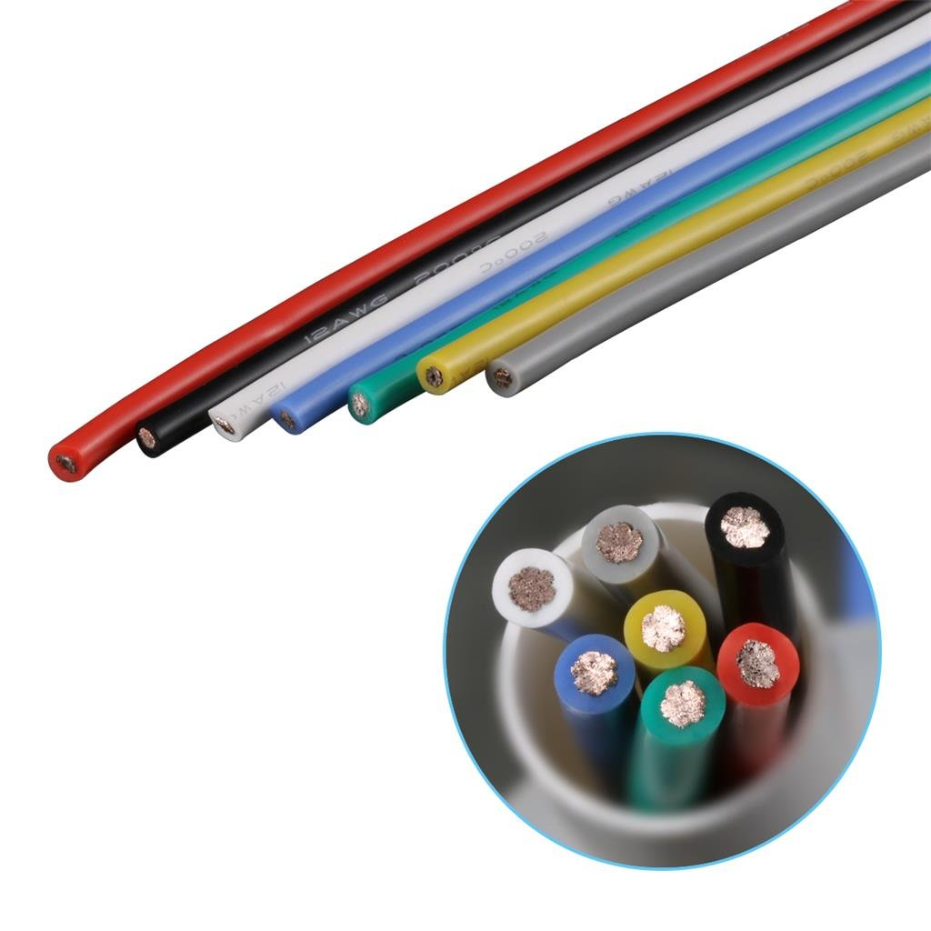 BNTECHGO 12 Gauge Silicone Wire Kit Ultra Flexible 7 Color High Resistant 600V 200 Deg C Silicone Rubber Insulation 12 AWG Silicone Wire 680 Strands of Tinned Copper Wire Stranded Wire Cable image number 5