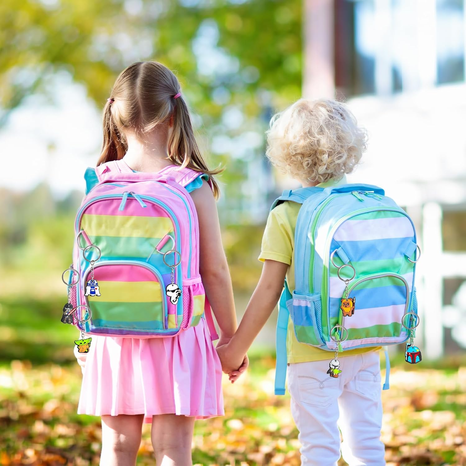 Yod Party Bags, Star War Give Aways Children'S Birthday Party Favours, Star Wars Birthday Decoration, 10 Key Chains, 10 Party Gift Packs, 12 Silicone Bracelets, 50 Stickers for Children 82 Pieces image number 5