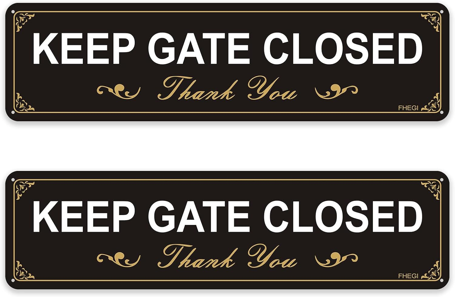 2 Pack Keep Gate Closed Sign, 12 X 3 Inches Reflective Rust Free Aluminum Warning Sign, UV Resistant, Waterproof and Weatherproof. Easy to Mount,Close the Gate