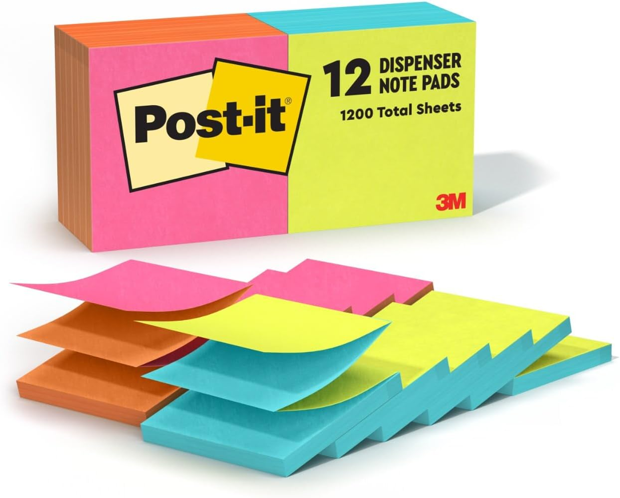 Post-It Pop-Up Notes, 3 in X 3 In, Cape Town Collection, 12 Pads/Pack (R330-N-ALT)
