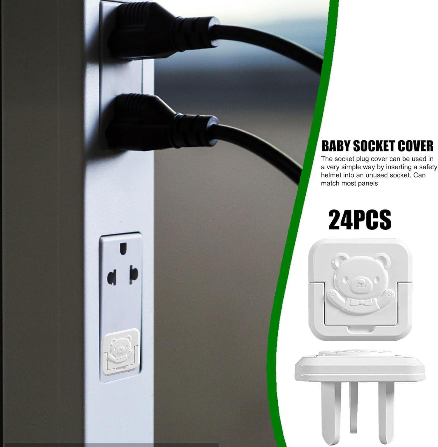 [UPGRADE 2.0] Outlet Covers Baby Proofing with Hidden Handle (24 Packs),Outlet Plug Covers 3-Prong for Baby Safety,Socket Cover Protector Cap to Prevent Your Child from Power Shock Hazard,Aus Standard image number 3
