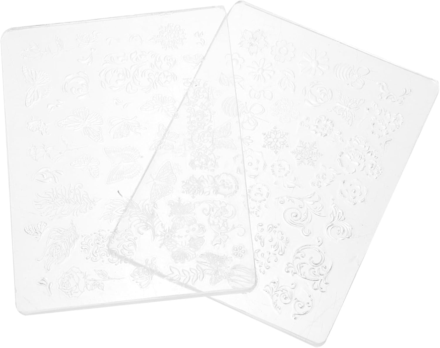 2Pcs Silicone Printing Template Nail Decor Templates for Spa Stamping Plates for Nail Art image number 1