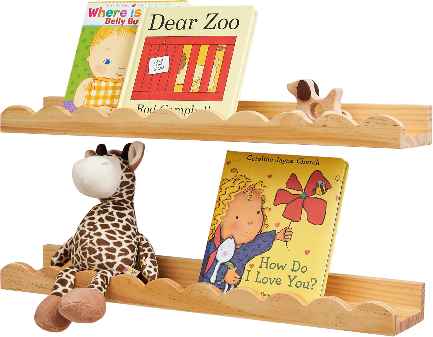 Corner Shelf, White Floating Corner Shelf, Set of 2 16Inch Solid Oak Wood Corner Wall Shelves, round End Wall Mount Display Shelf with Wire Hole for Small Plant for Bedroom Kitchen, Living Room